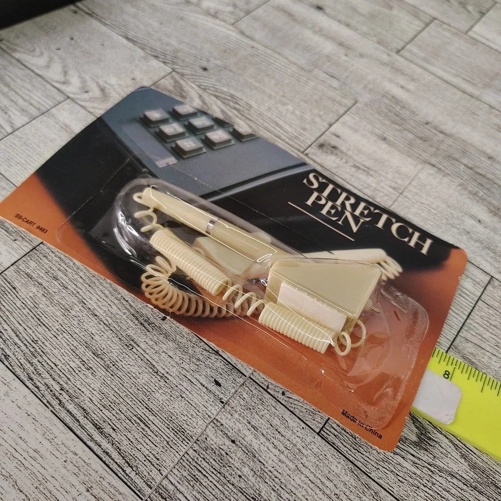 Retro Telephone‑Cord Stretch Pen Vintage Desk Accessory NIP